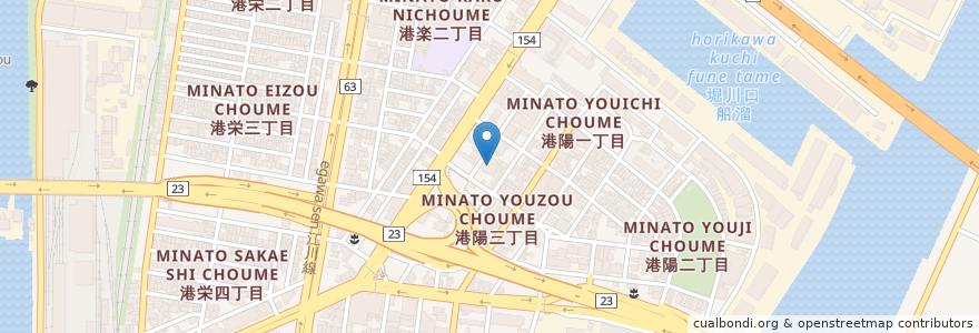 Mapa de ubicacion de 善光寺 en Япония, Айти, 名古屋市, 港区.