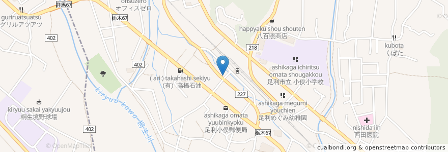 Mapa de ubicacion de 小俣タクシー en Japan, Tochigi Prefecture, Ashikaga.