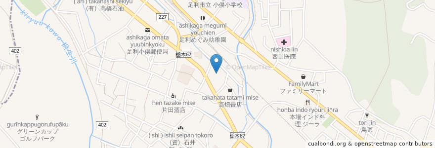 Mapa de ubicacion de 坂本動物病院 en Japon, Préfecture De Tochigi, 足利市.