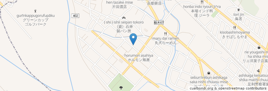 Mapa de ubicacion de ひいらぎ接骨院 en Japan, 群馬県, 足利市.