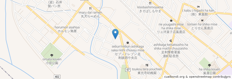 Mapa de ubicacion de 多田整骨院 en Japón, Prefectura De Gunma, 足利市.