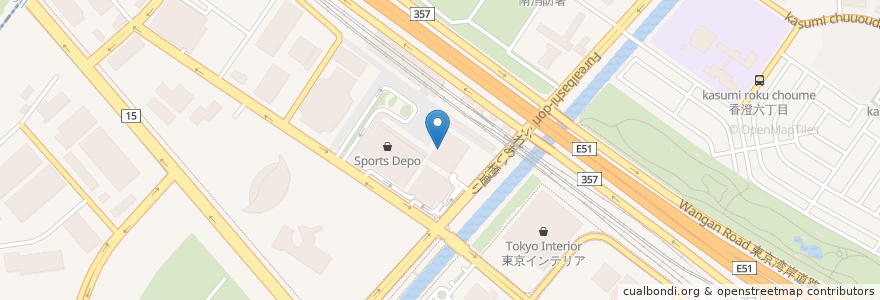 Mapa de ubicacion de マツモトキヨシ en اليابان, 千葉県, 習志野市.