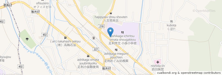 Mapa de ubicacion de あつはら en 일본, 도치기현, 足利市.