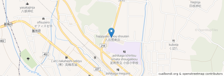 Mapa de ubicacion de 足利市消防団第十七分団 en ژاپن, 栃木県, 足利市.
