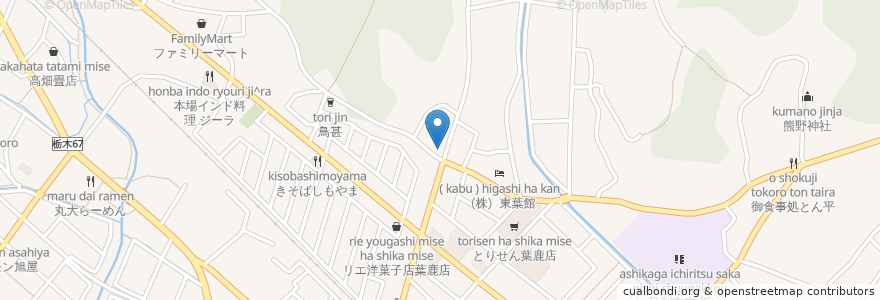 Mapa de ubicacion de あだち食堂 en 日本, 栃木県, 足利市.