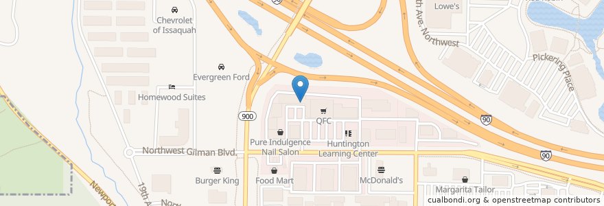 Mapa de ubicacion de Issaquah Cafe en アメリカ合衆国, ワシントン州, King County, Issaquah.