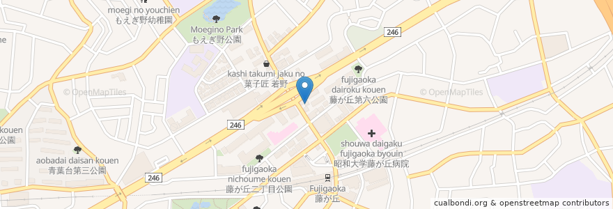 Mapa de ubicacion de シナモン en 일본, 가나가와현, 요코하마시, 青葉区.