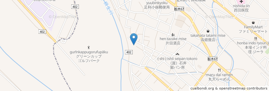 Mapa de ubicacion de 新田稲荷 en Japan, 群馬県, 足利市.