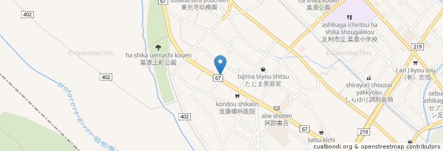 Mapa de ubicacion de （有）京屋商店 en ژاپن, 群馬県, 足利市.