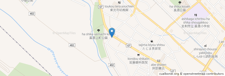 Mapa de ubicacion de 珈久屋 en Japão, 群馬県, 足利市.