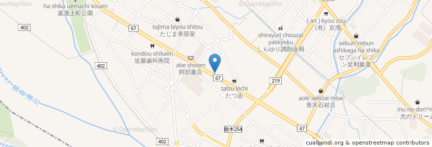 Mapa de ubicacion de ラリグラス en 日本, 群馬県, 足利市.