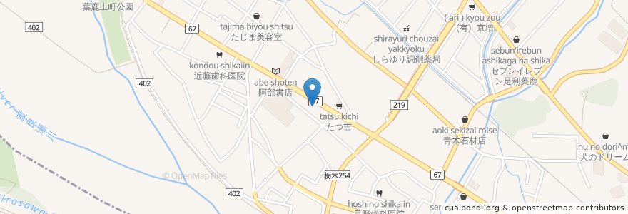Mapa de ubicacion de 麺ロード足利店 en Japão, 群馬県, 足利市.