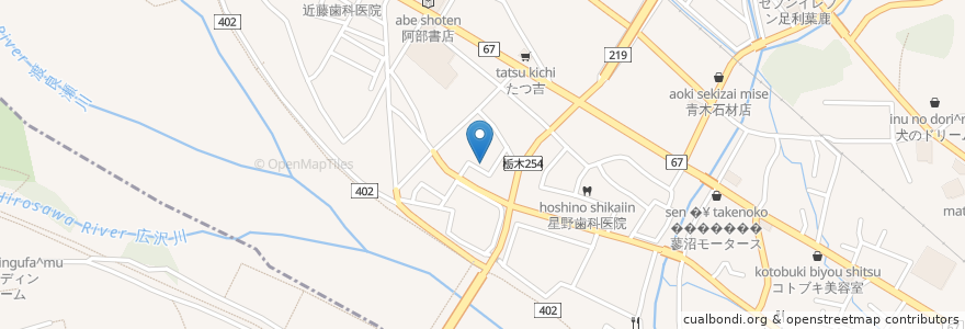 Mapa de ubicacion de スズラン薬局 en Japan, Gunma Prefecture, Ashikaga.