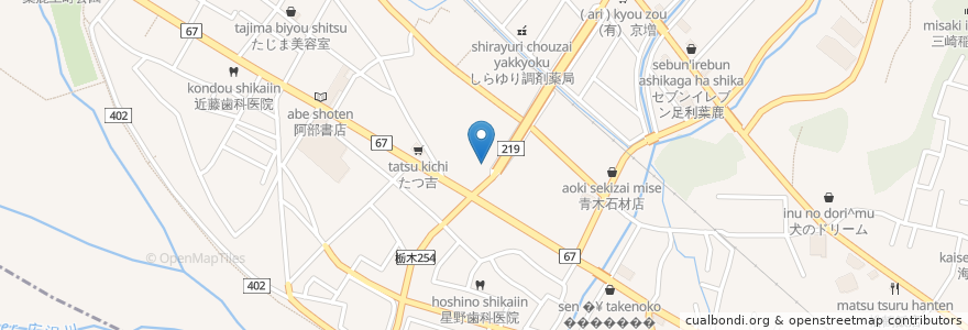 Mapa de ubicacion de 加賀屋 en ژاپن, 栃木県, 足利市.