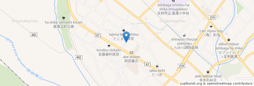 Mapa de ubicacion de そば・うどんモリタや en اليابان, غونما, 足利市.