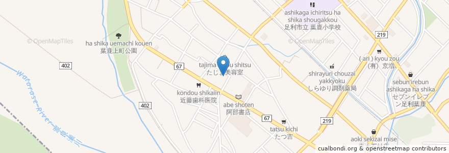 Mapa de ubicacion de 柏瀬歯科医院 en ژاپن, 群馬県, 足利市.