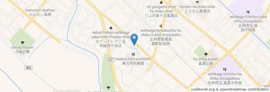 Mapa de ubicacion de 喜代美寿司 en ژاپن, 栃木県, 足利市.