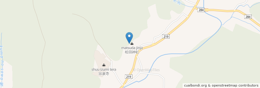 Mapa de ubicacion de 松田神社 en Japão, 栃木県, 足利市.