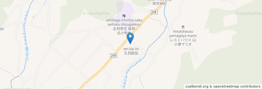 Mapa de ubicacion de 天貝医院（閉鎖） en 일본, 도치기현, 足利市.