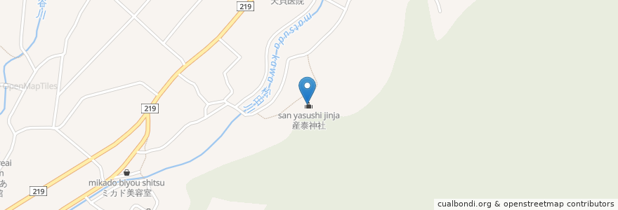 Mapa de ubicacion de 産泰神社 en اليابان, 栃木県, 足利市.