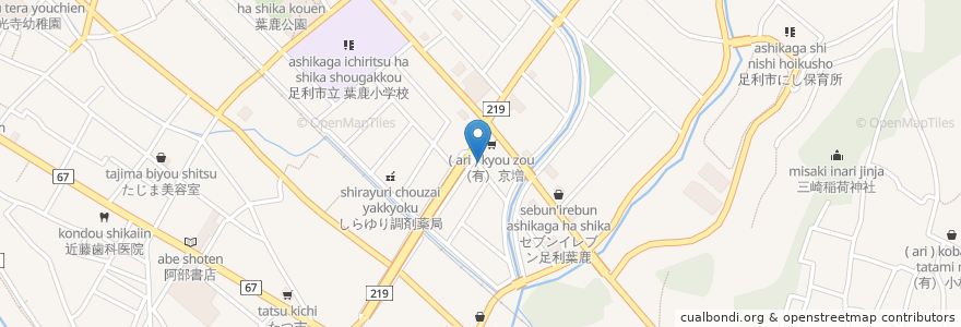 Mapa de ubicacion de 四季の味処おおくら en Japão, 栃木県, 足利市.