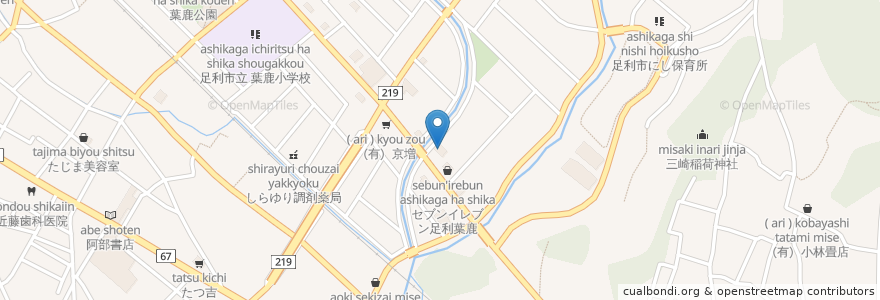 Mapa de ubicacion de 居酒屋うりぼう en Japan, Präfektur Tochigi, 足利市.