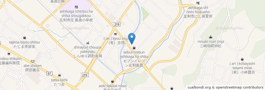 Mapa de ubicacion de 焼肉じゅうじゅう en 日本, 栃木県, 足利市.