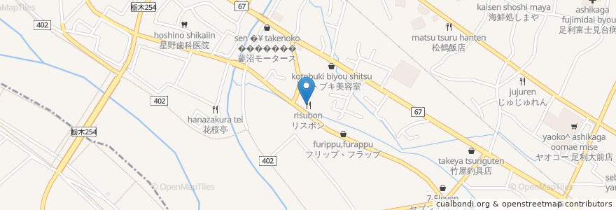 Mapa de ubicacion de リスボン en Japan, 群馬県, 足利市.
