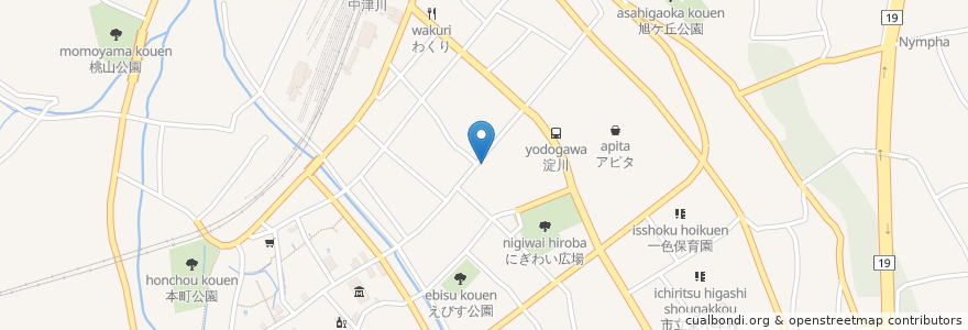 Mapa de ubicacion de まちぴあyoteco en 日本, 岐阜県, 中津川市.