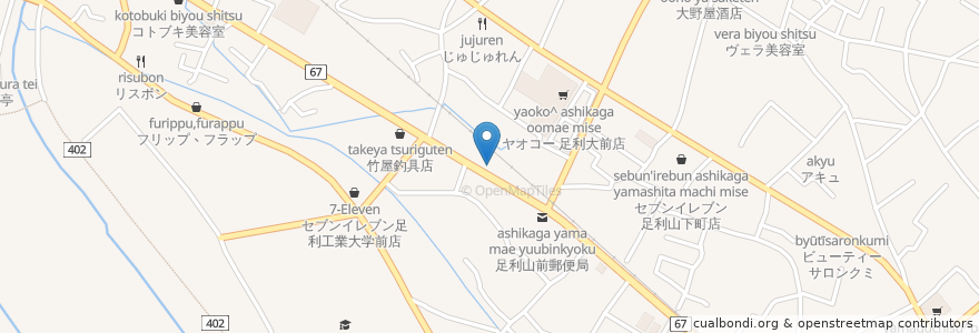 Mapa de ubicacion de ラーメン工房あ・うん en Japan, Präfektur Tochigi, 足利市.