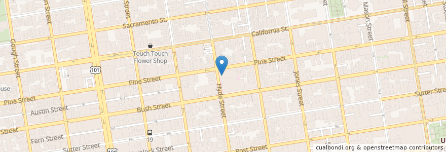 Mapa de ubicacion de St Francis Memorial Hospital Library en United States, California, San Francisco, San Francisco.