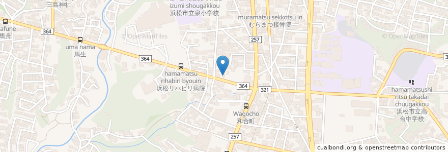 Mapa de ubicacion de 謙友堂鍼灸接骨院 en Japão, 静岡県, 浜松市, 中区.