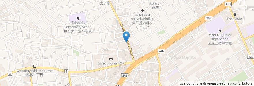 Mapa de ubicacion de 野郎ラーメン en 日本, 東京都, 世田谷区.