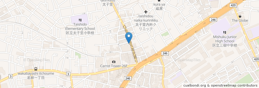 Mapa de ubicacion de 日高屋 en Giappone, Tokyo, 世田谷区.