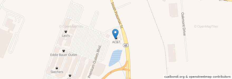 Mapa de ubicacion de AC&T Market en United States, Maryland, Washington County.