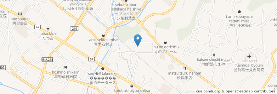 Mapa de ubicacion de 大原神社社務所 en Japan, Tochigi Prefecture, Ashikaga.