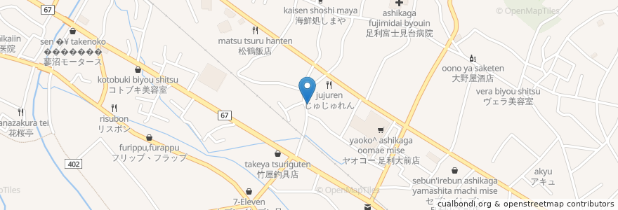 Mapa de ubicacion de 居酒屋舞留土 en Japan, 栃木県, 足利市.