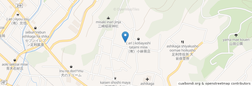 Mapa de ubicacion de 自性院 en Japonya, 栃木県, 足利市.