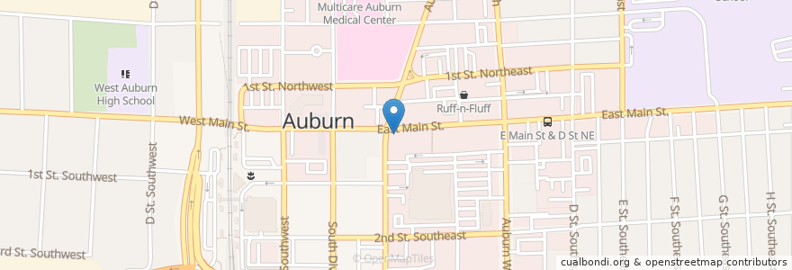 Mapa de ubicacion de Rainbow Cafe en 미국, 워싱턴, Auburn, King County.