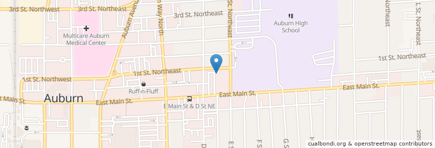 Mapa de ubicacion de BJ's Beauty & Barber College en United States, Washington, Auburn, King County.