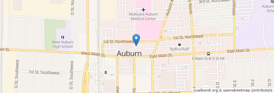 Mapa de ubicacion de MultiCare Women's Center en États-Unis D'Amérique, Washington, Auburn, King County.