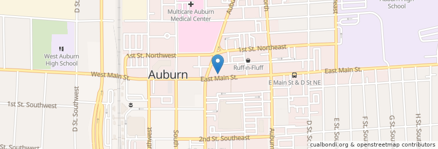 Mapa de ubicacion de Sushido Japan en 미국, 워싱턴, Auburn, King County.
