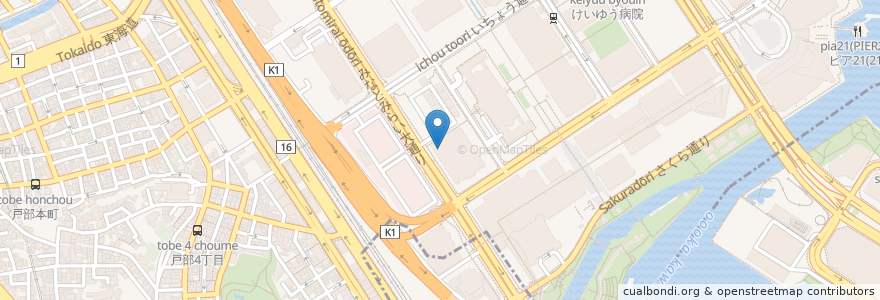 Mapa de ubicacion de ドトールコーヒーショップみなとみらい三菱重工ビル店 en اليابان, كاناغاوا, 横浜市, 西区.