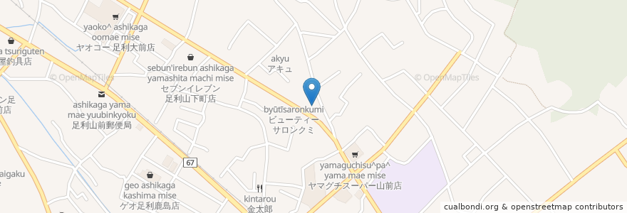 Mapa de ubicacion de 絆KIZUNA en ژاپن, 栃木県, 足利市.