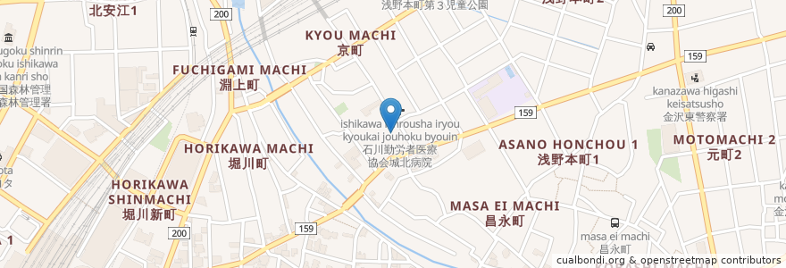 Mapa de ubicacion de 菜の花薬局 en ژاپن, 石川県, 金沢市.