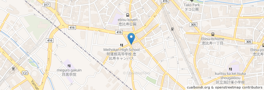 Mapa de ubicacion de すし松玄 en Jepun, 東京都, 目黒区.