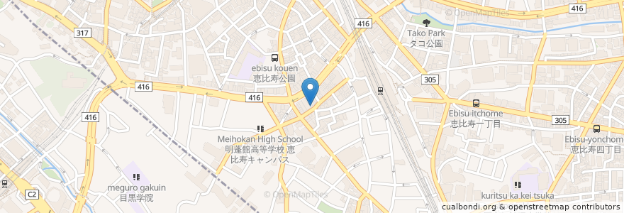 Mapa de ubicacion de 松栄 恵比寿 en Giappone, Tokyo, 目黒区.