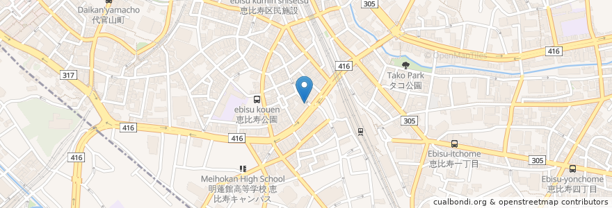 Mapa de ubicacion de 焼肉チャンピオン PENTHOUSE en 日本, 東京都, 渋谷区.