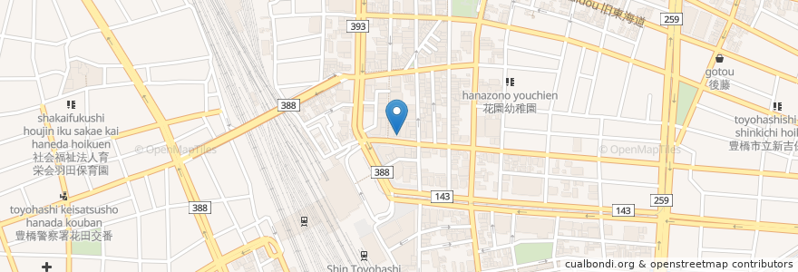 Mapa de ubicacion de マクドナルド駅前店 en 日本, 愛知県, 豊橋市.