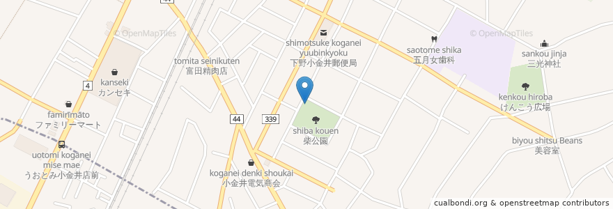 Mapa de ubicacion de 国分寺東児童館 en Japão, 栃木県, 下野市.